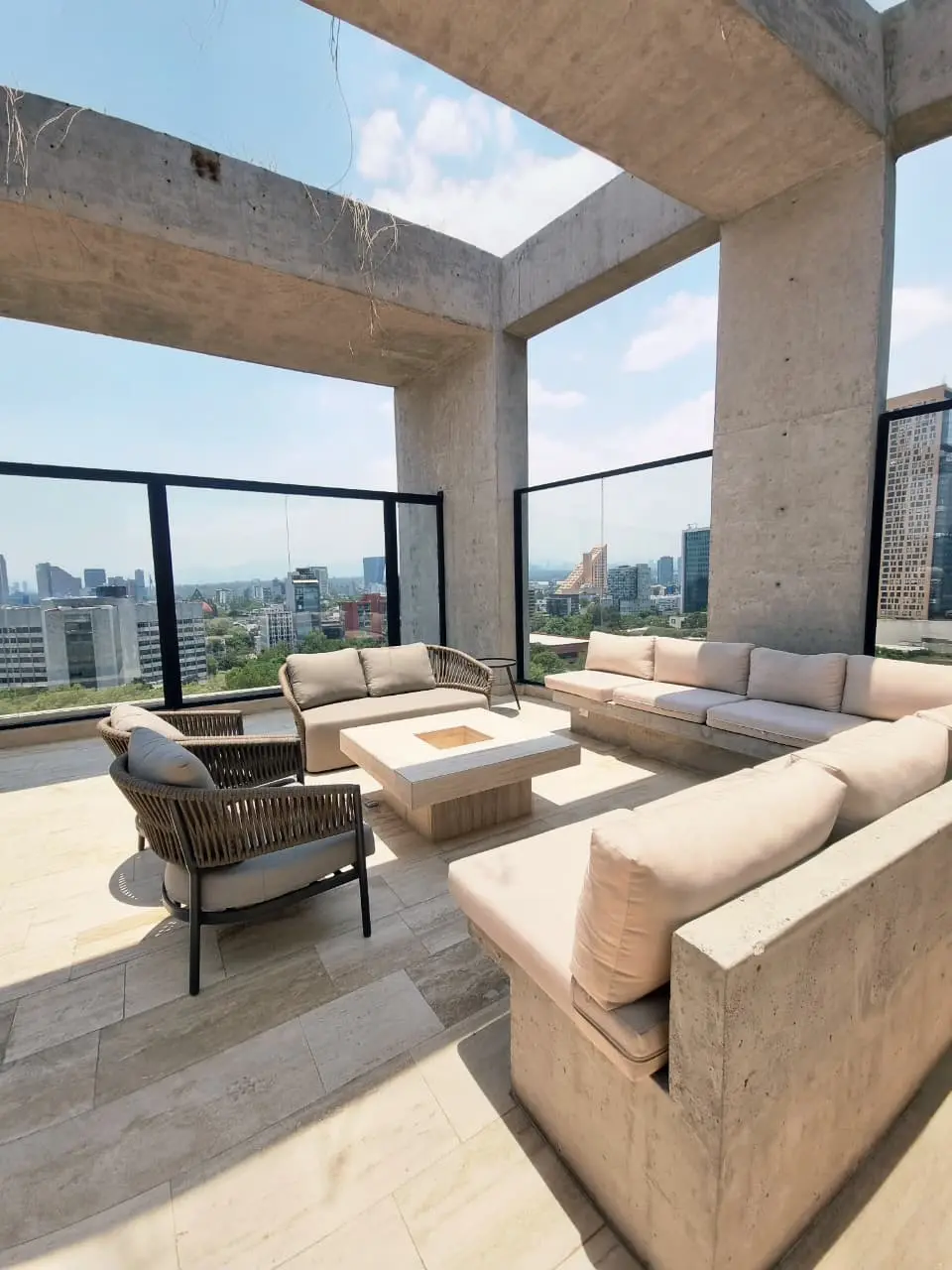 Roof garden con fire pit